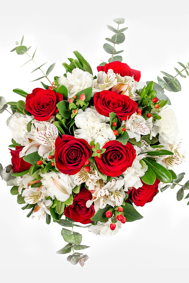 Atómico // Rosa Roja, Clavel Blanco y Astromelia