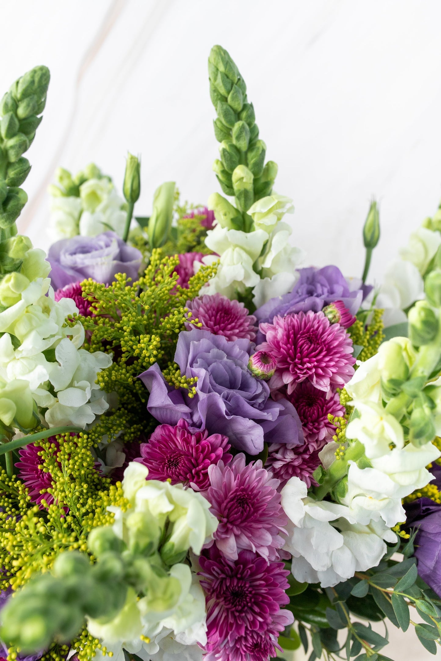 Aurora Borealis - (Purple Lisianthus, Morelianas and White Dogwood) CDJ