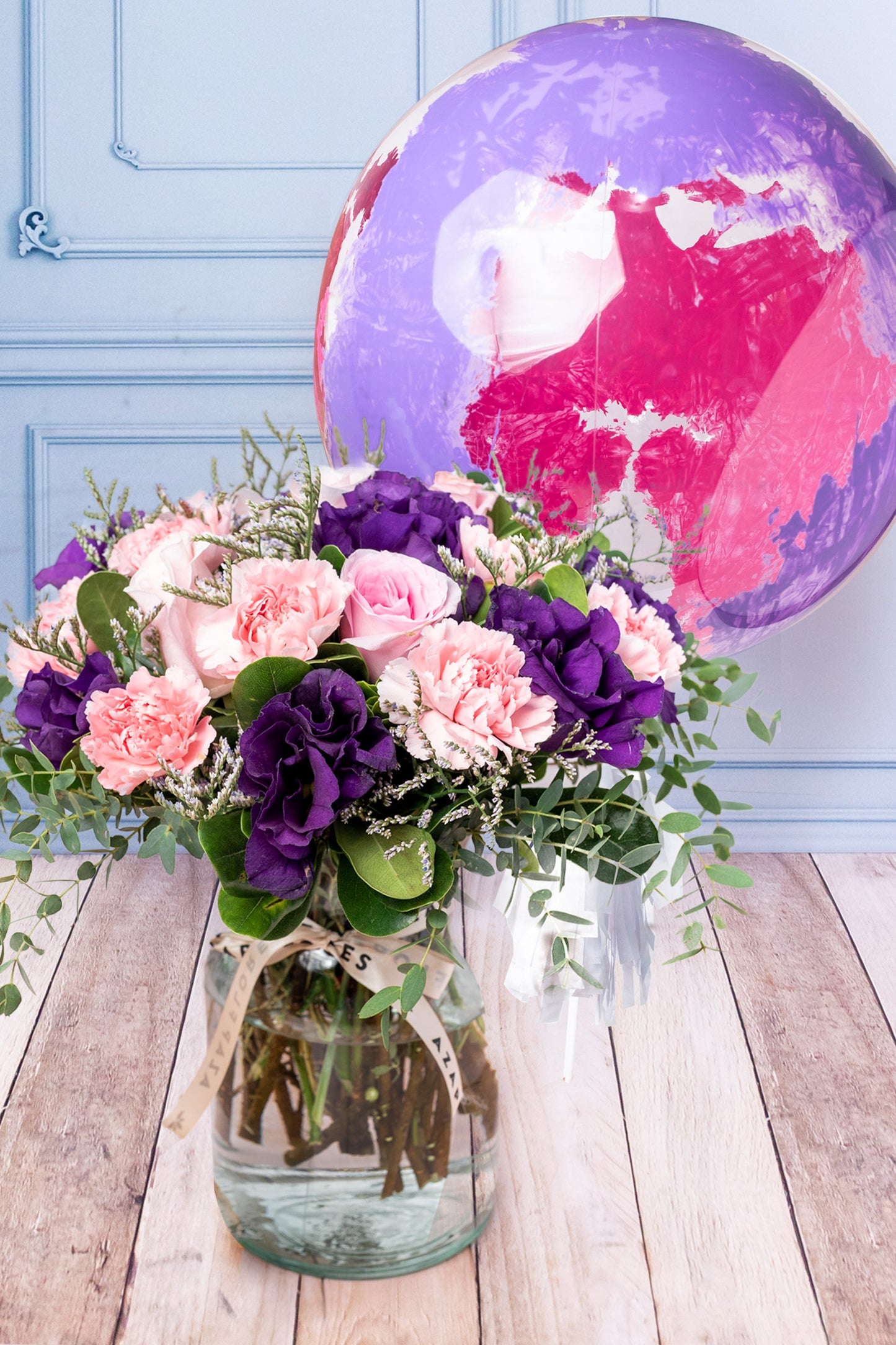 Nobleza - con Globo Explosión Rosa y Morado