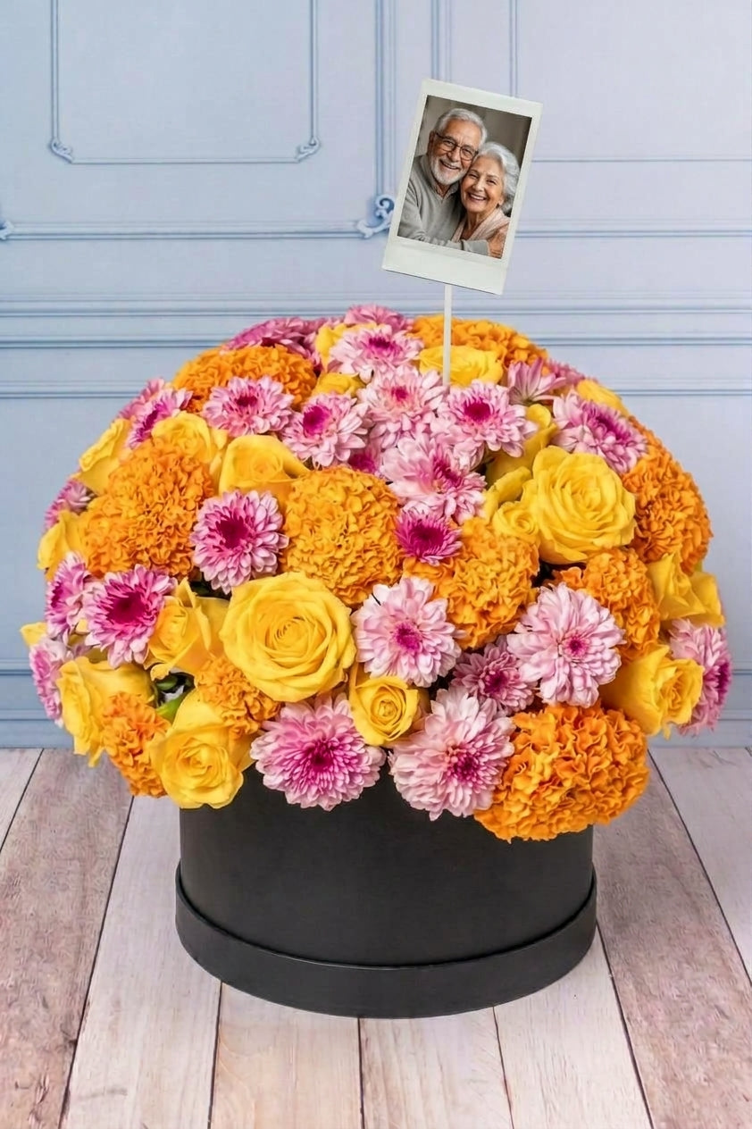 Dulce Inframundo - Cempasúchil, Rosa Amarilla, Moreliana con Foto Personalizada