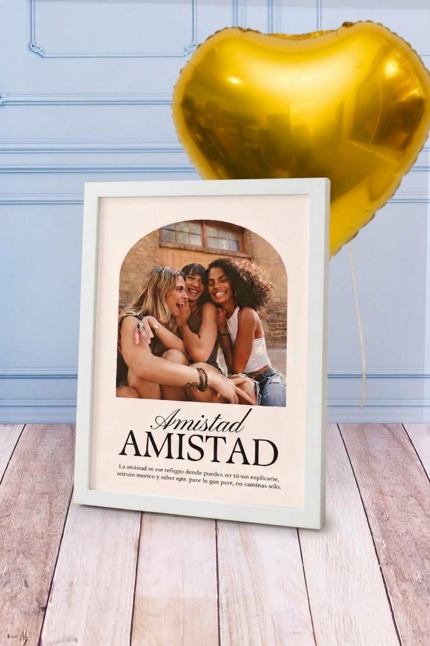 Ocasiones Enmarcadas - Portarretratos Personalizado con Globo Corazón Amarillo | Azap 21S