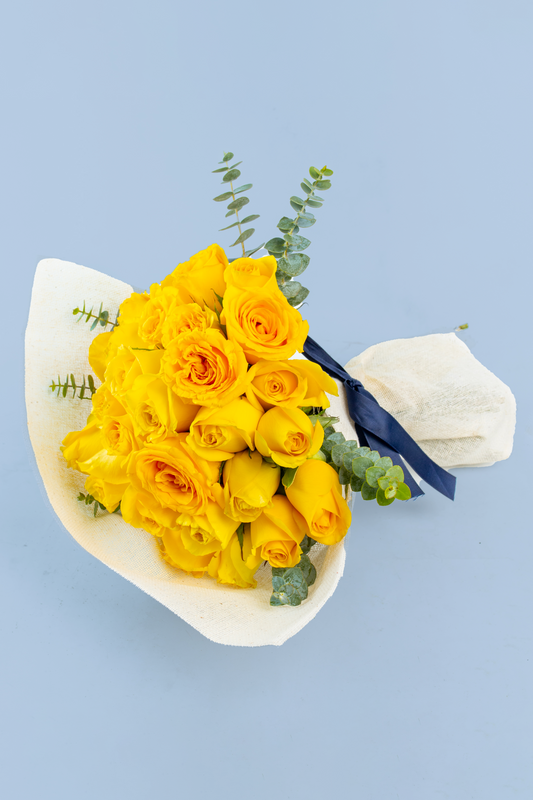 Ramo 30 Rosas Amarillas - Envoltura Yute MER