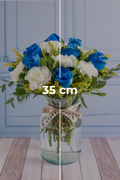 Océano - Rosa Azul, Clavel Blanco y Solidago GDL