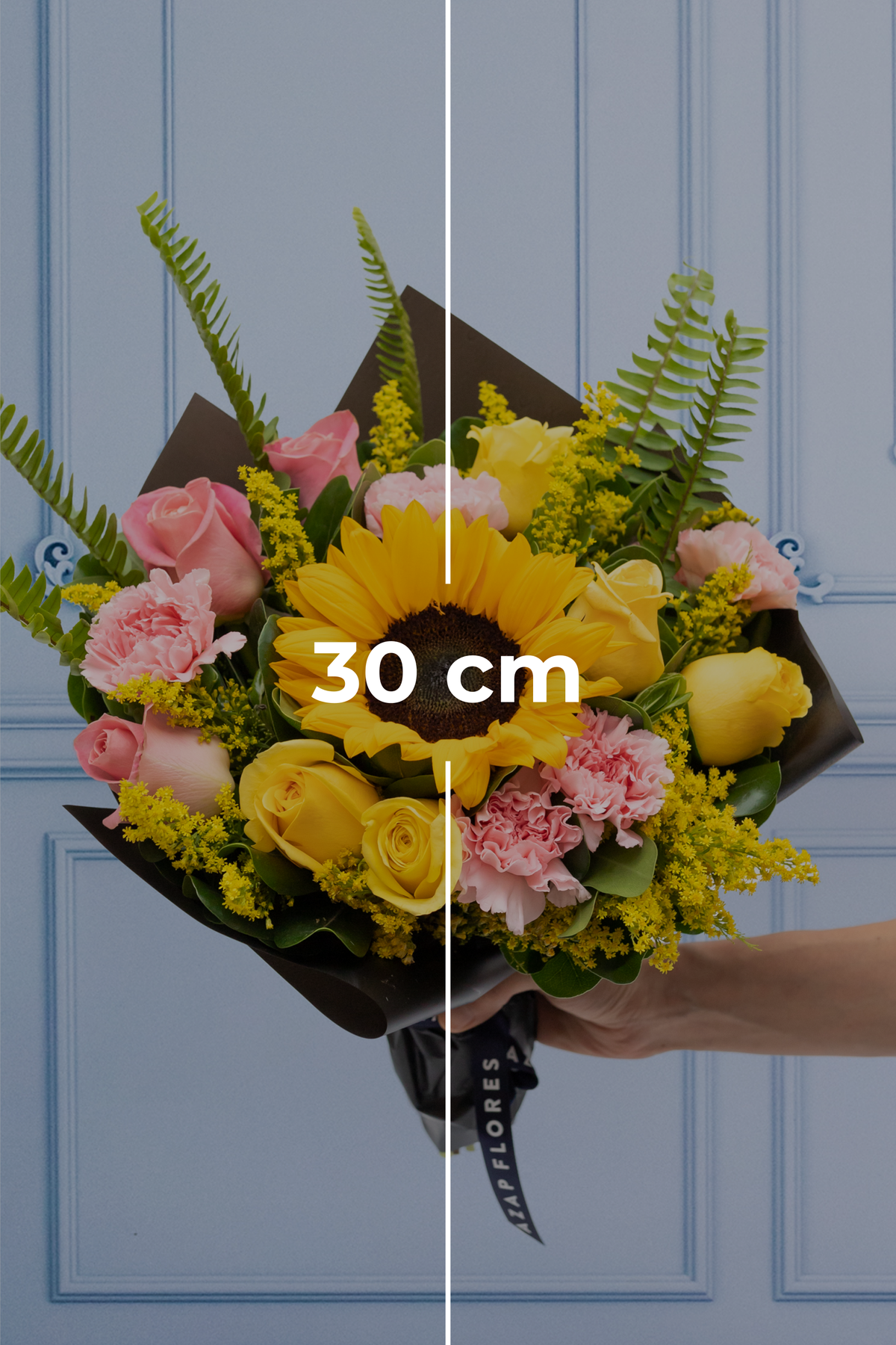 Amable - (Girasol, Rosa Amarilla y Clarita, Clavel Rosa) ATIZ