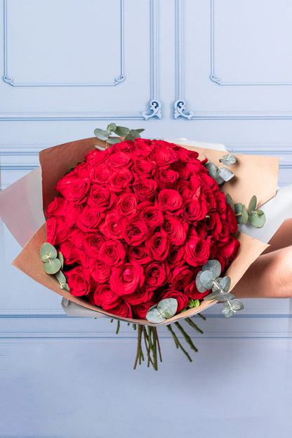 Buchón Bouquet - 75 Red Roses Cun