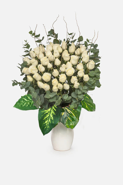 Funeral Arrangement // 50 White Roses