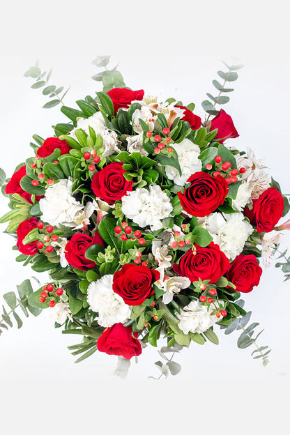 Atómico // Rosa Roja, Clavel Blanco y Astromelia