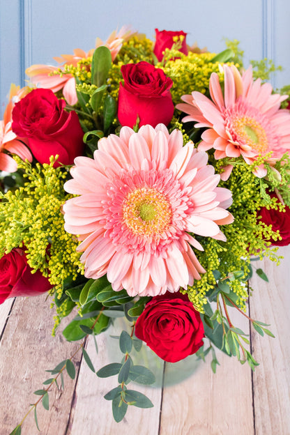Dance With Me - (Pink Gerbera and Red Rose) CEL