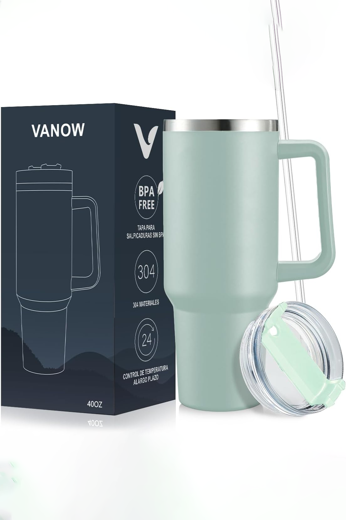 Easytao 40 oz – Vaso Térmico de Acero Inoxidable Verde Claro