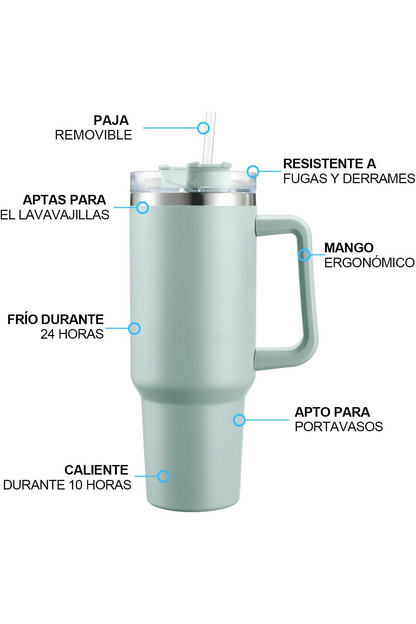 Easytao 40 oz – Vaso Térmico de Acero Inoxidable Verde Claro