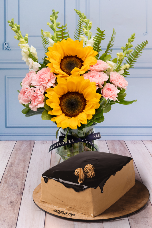 Feliz Día Girasoles / Pastel de Moka Grande QRO