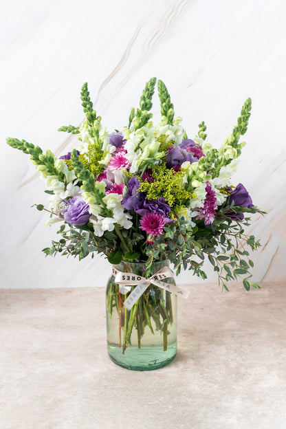 Aurora Boreal - Lisianthus Morada, Morelianas y Perrito Blanco VALLARTA
