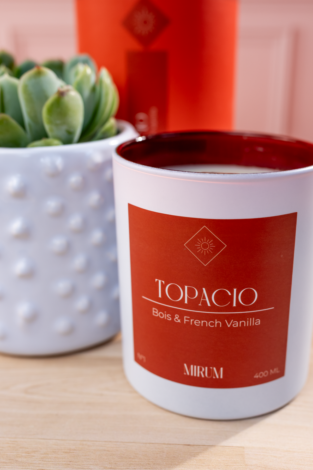 Kit Vela Mirium Topacio - Vino Rosado + Suculenta