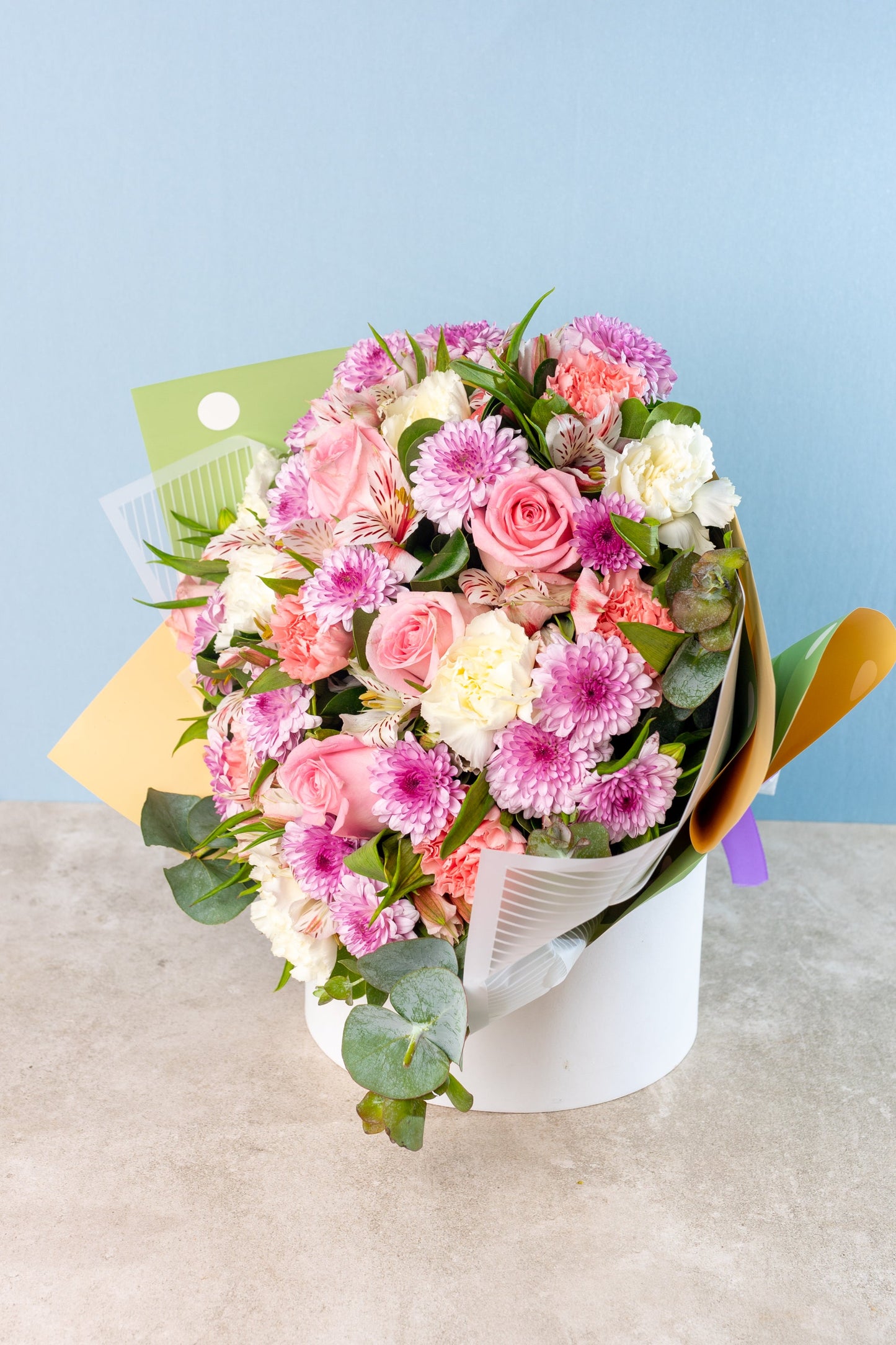 Ramo Fuego - Rosa, Clavel Rosa, Blanco, Moreliana y Astromelia Rosa ACA