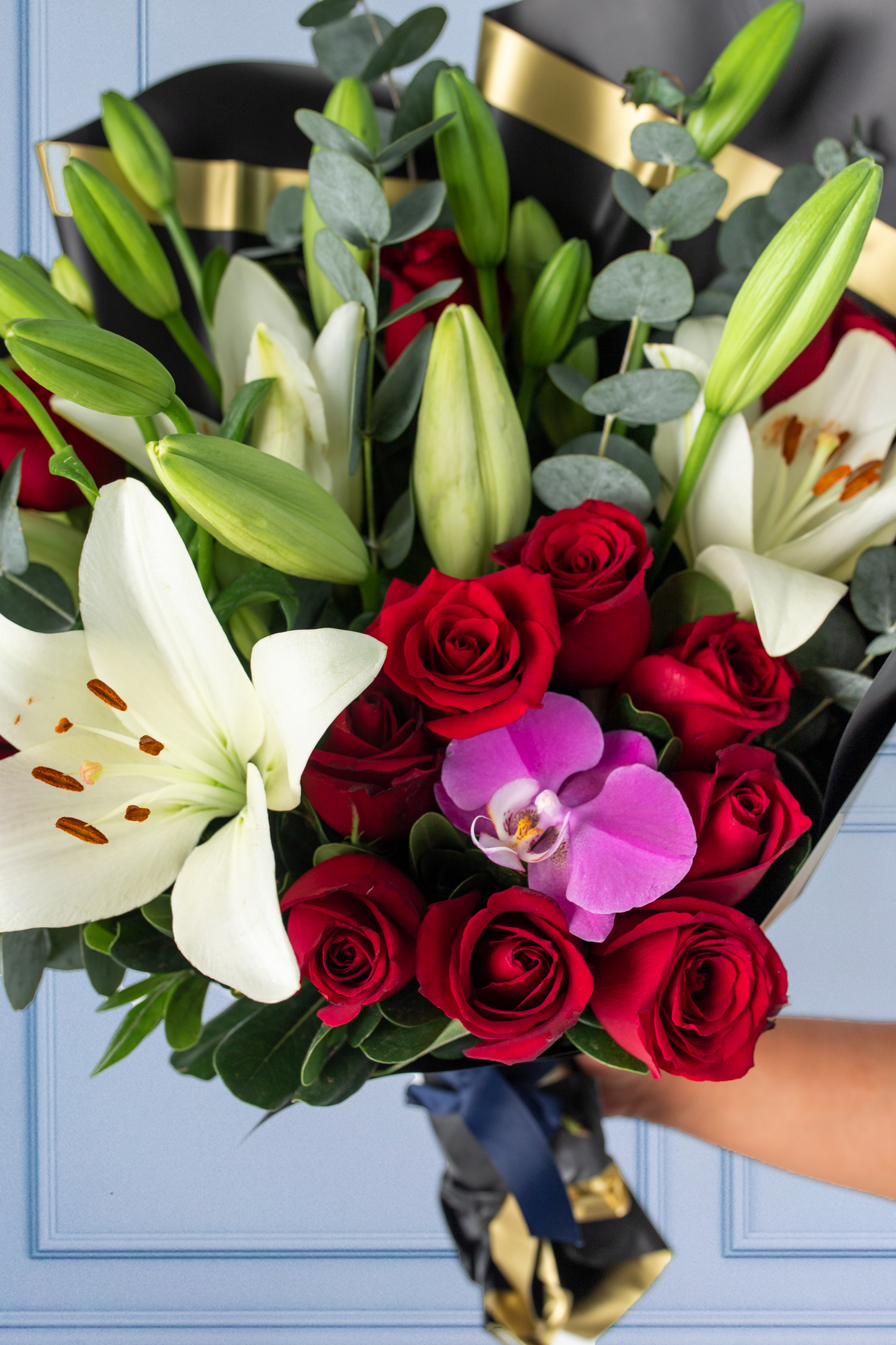 Kyoto - Bouquet of Red Roses and White Lilium CDJ