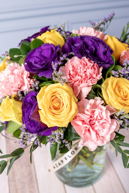 Sunrise - Yellow Rose, Pink Carnation and Lisianthus APO