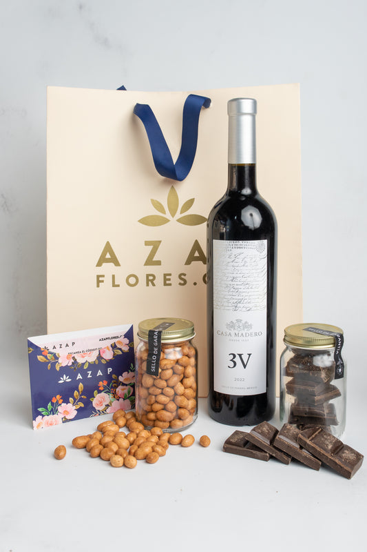 Gran Celebración - Vino 3V, Chocolate Fino y Cacahuates