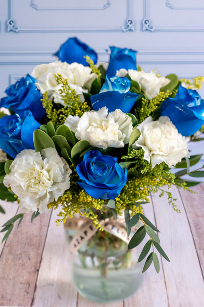 Océano - Rosa Azul, Clavel Blanco y Solidago GDL