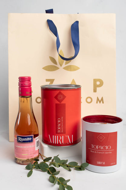 Kit Vela Mirium Topacio - con Vino Rosado