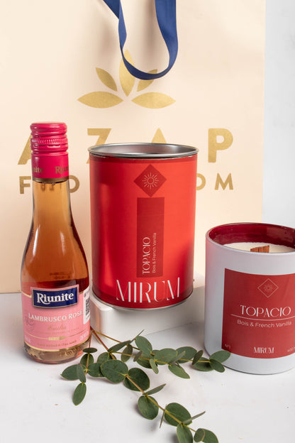Kit Vela Mirium Topacio - con Vino Rosado