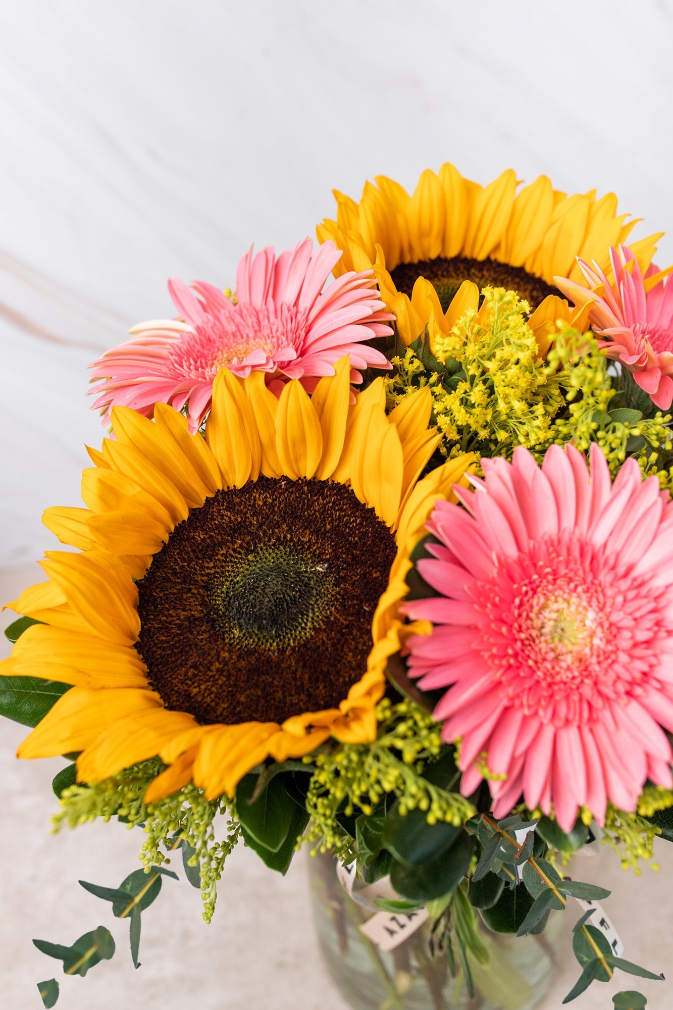 Por Siempre - Girasoles y Gerbera Rosa VALLARTA
