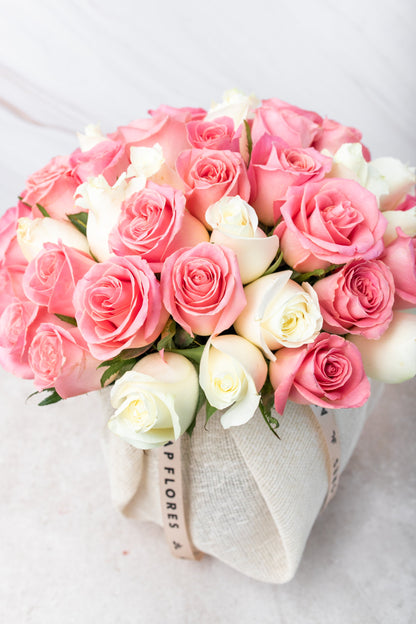 Rose Bubble // White and Light Roses in a Fishbowl