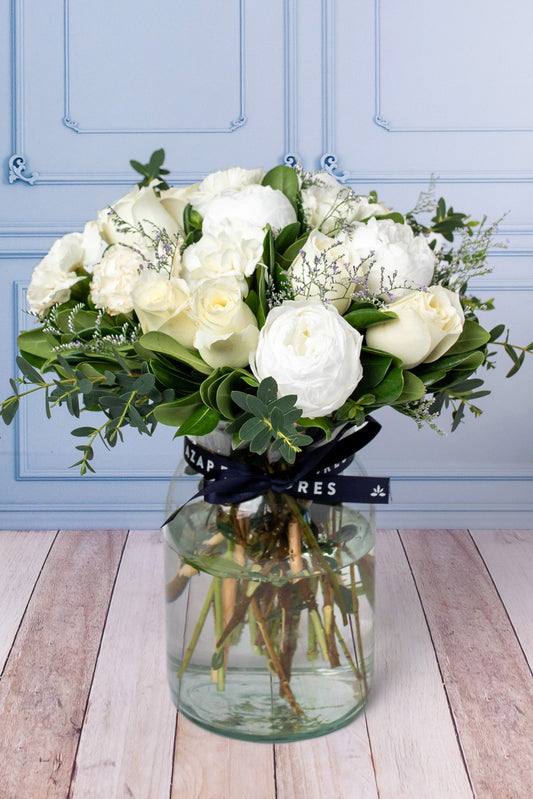 Maravilla - Peonia Blanca, Rosa Blanca y Clavel Blanco ATIZ