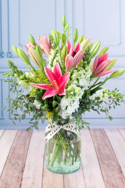 Landscape - Pink Lilium and White Dog. CDJ