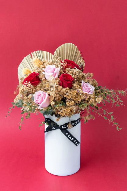 Roma - Rosa Roja, Clara y abanico en Cerámica Cun