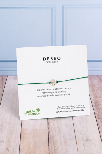 Pulsera Deseo + A tu memoria - Rosa Blanca y Lilium Blanco