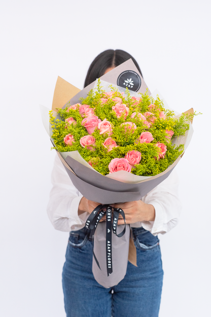 Ramo Divertida - Rosa Clarita y Solidago OAX CEN