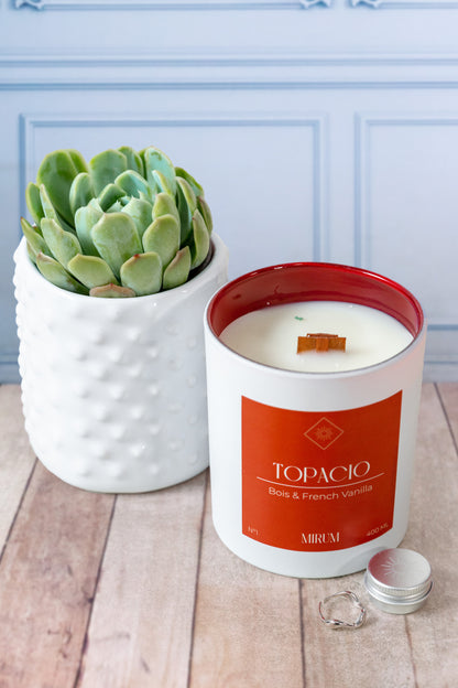 Kit Vela Mirium Topacio - Vino Rosado + Suculenta