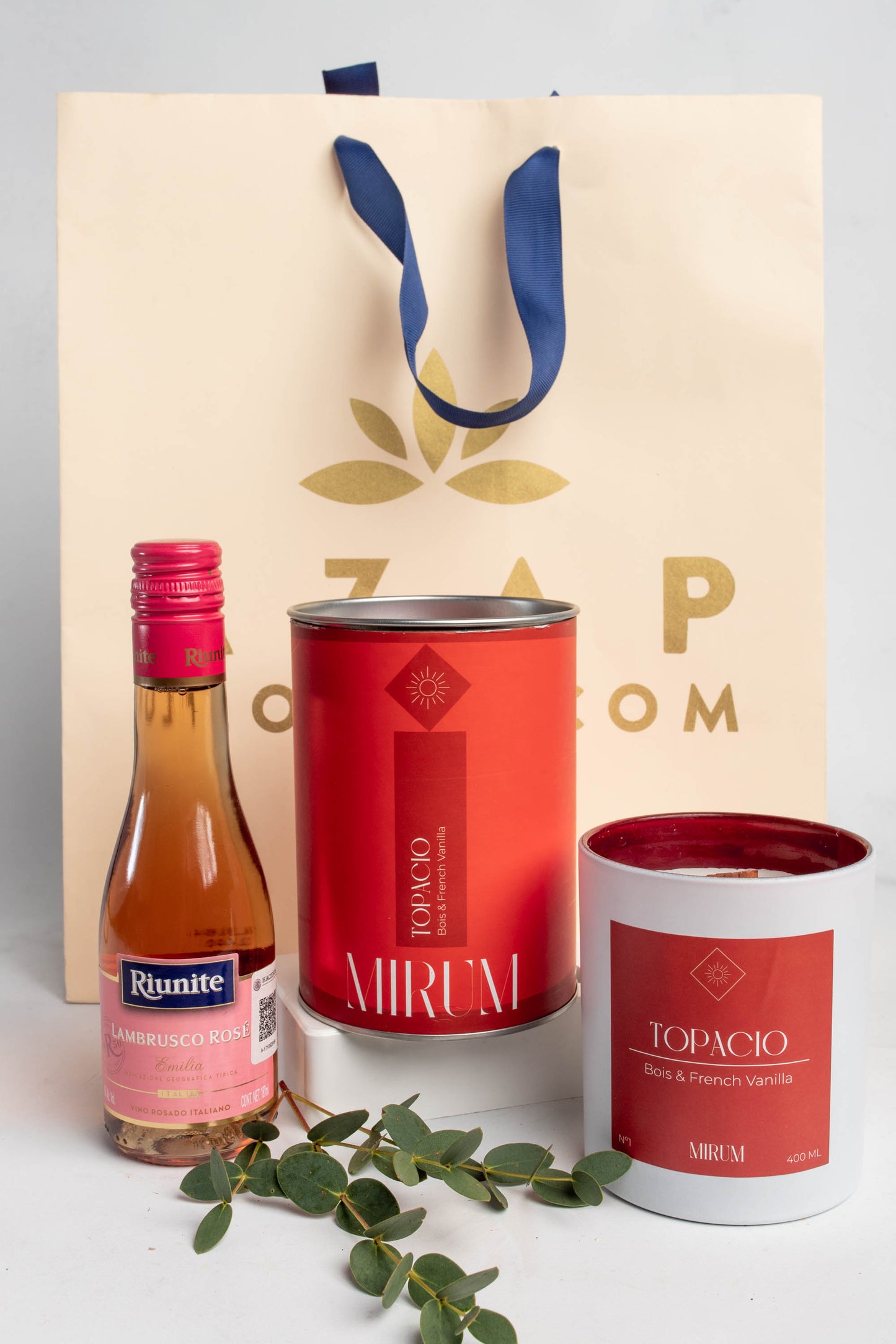 Kit Vela Mirium Topacio - Vino Rosado + Suculenta
