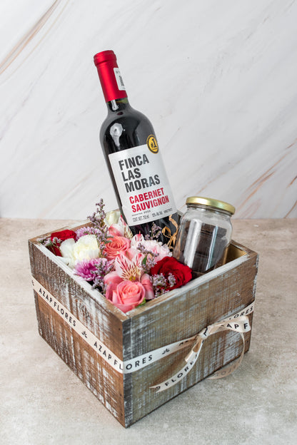 Flores con Chocolate y Vino // Caja PYC