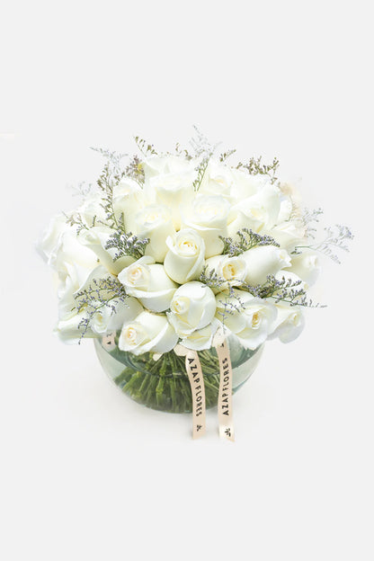 Para Siempre - Rosa Blanca en Pecera GDL